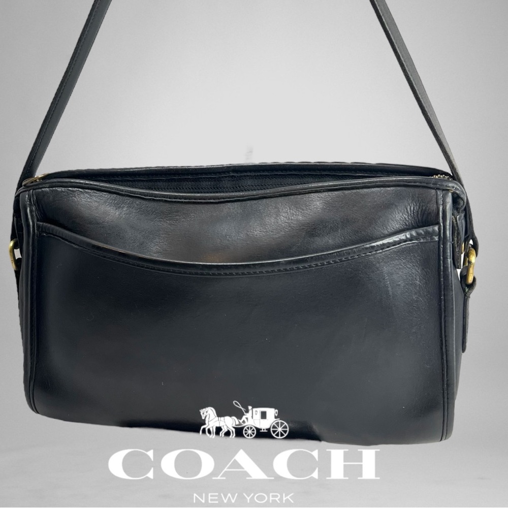 Coach 9944 Vintage Taylor Black Leather Crossbody Bag Made in USA
